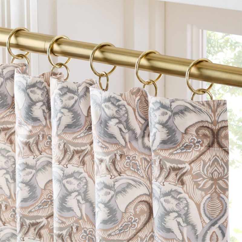 Entwined Elephants Natural Curtain Panel 108" - The White Lotus - Image 4