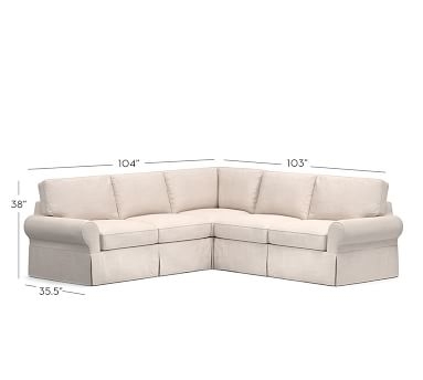 PB Basic Slipcovered 2-Piece L-Shaped Sectional, DB CSH, Chenille Basketweave Taupe - Image 1