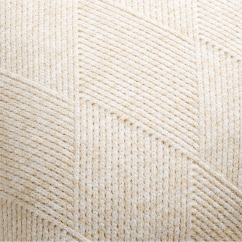 Diamond Knit 20x20 Travertine Beige Throw Pillow with Feather Insert - Image 4