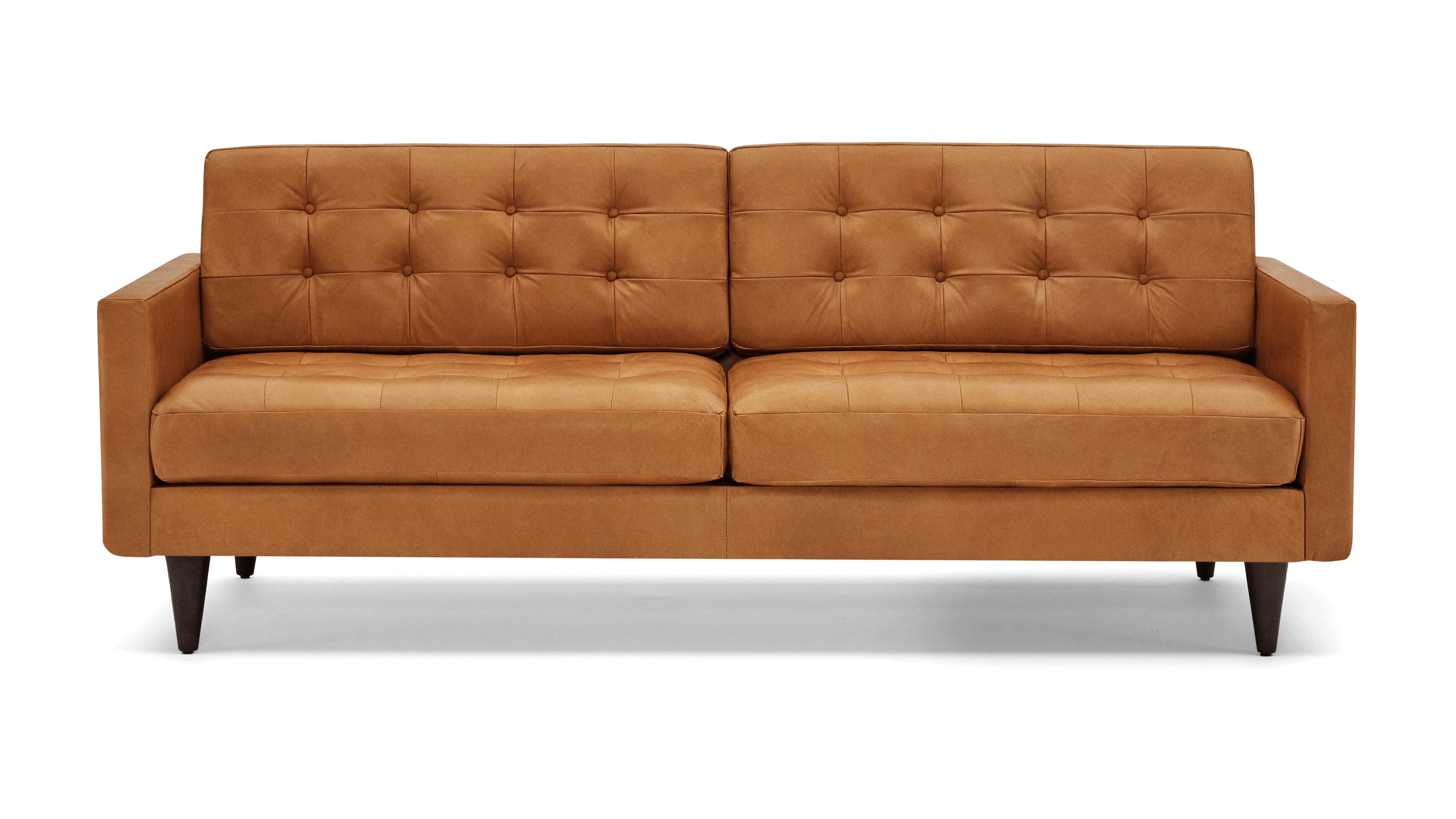 Brown Eliot Mid Century Modern Leather Sofa - Santiago Camel - Mocha - Image 0