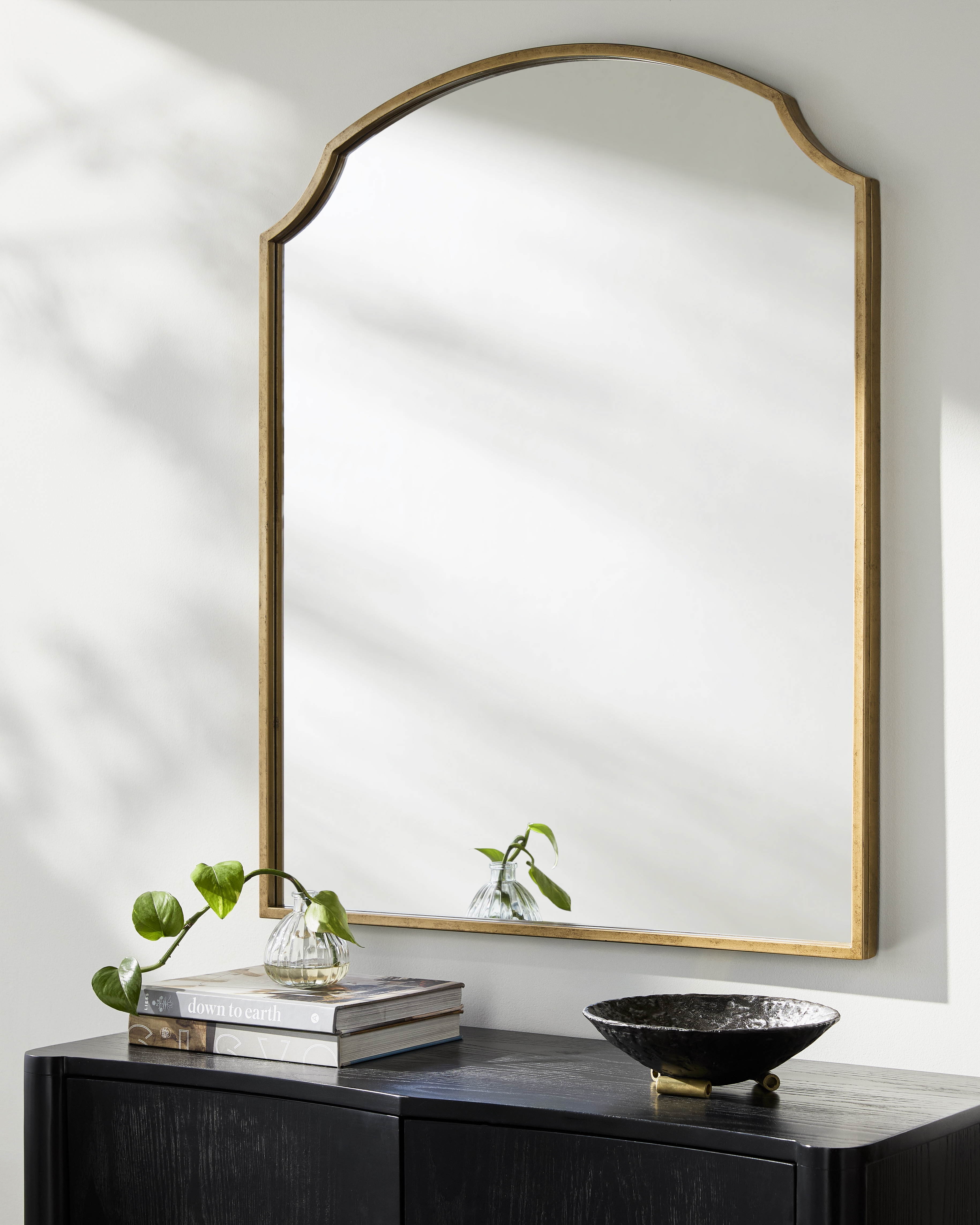 Corbin Gold 36"H x 29"W x 1"D Mantel Mirror - Image 1