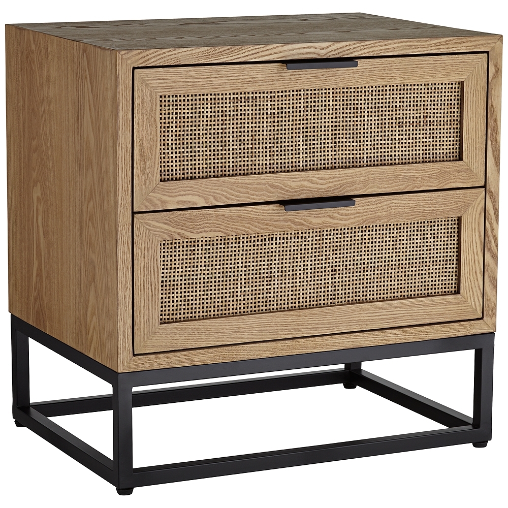 Delano 21 3/4" Wide Natural Wood 2-Drawer Cabinet - Image 0