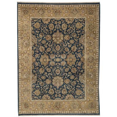 One-of-a-Kind Modn Mughal Hand-Knotted Blue / Gold 9' x 12' Wool Area Rug - Image 0