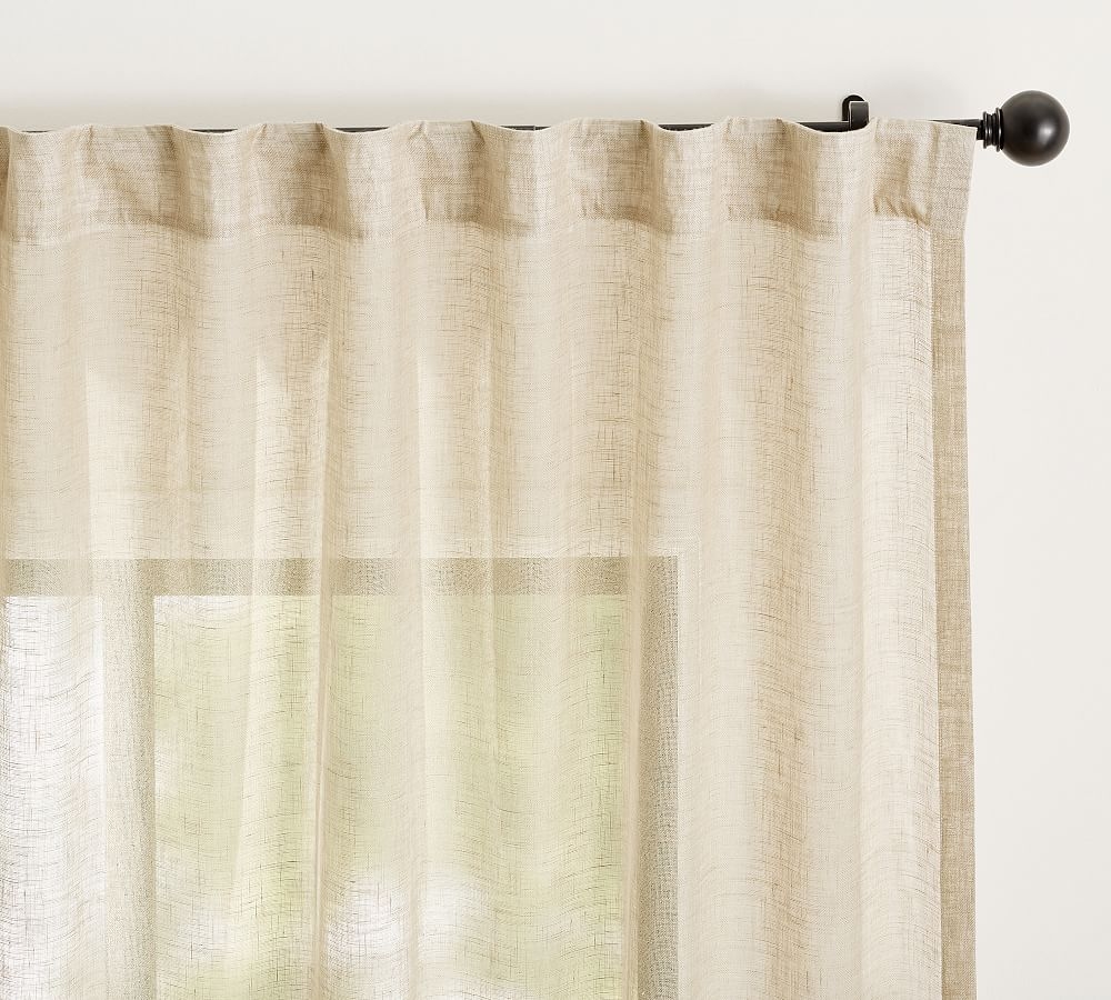 Emery Sheer Curtain, 50 x 84", Oatmeal - Image 0