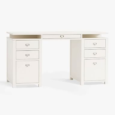 Customize-It Super Storage Pedestal Desk, Simply White - Image 0