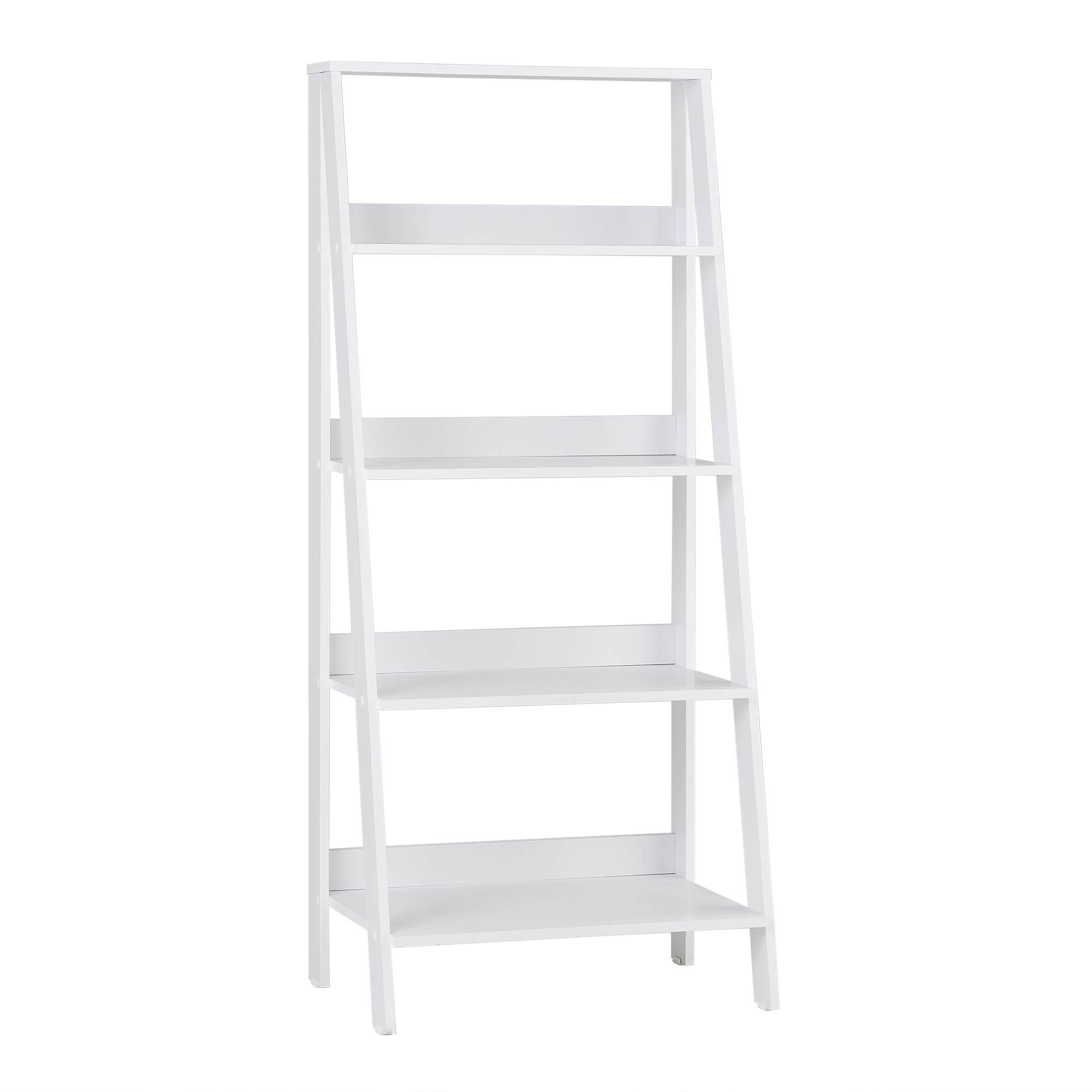 55" Modern Wood Ladder Bookshelf - White - Image 1