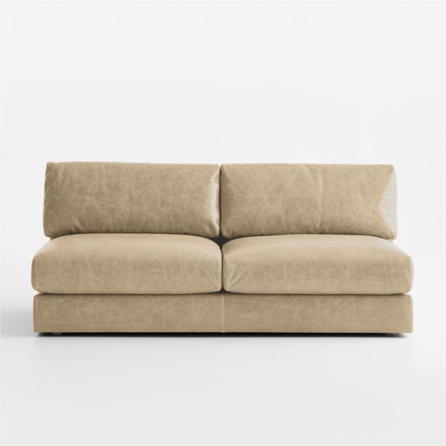 Wythe Leather Armless Sofa Sectional Piece - Image 0