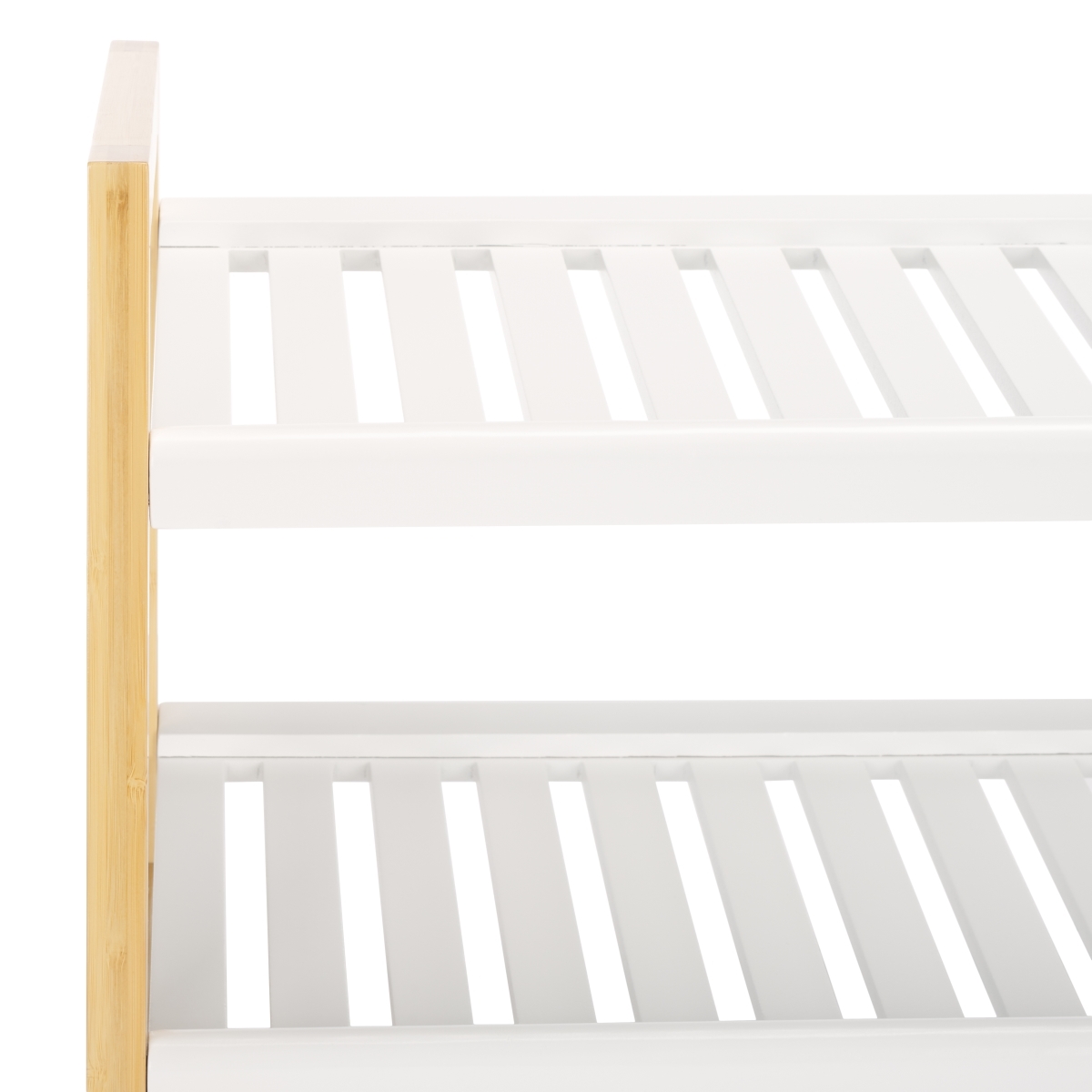 Wylie Shoe Rack - White / Natural - Safavieh - Image 2