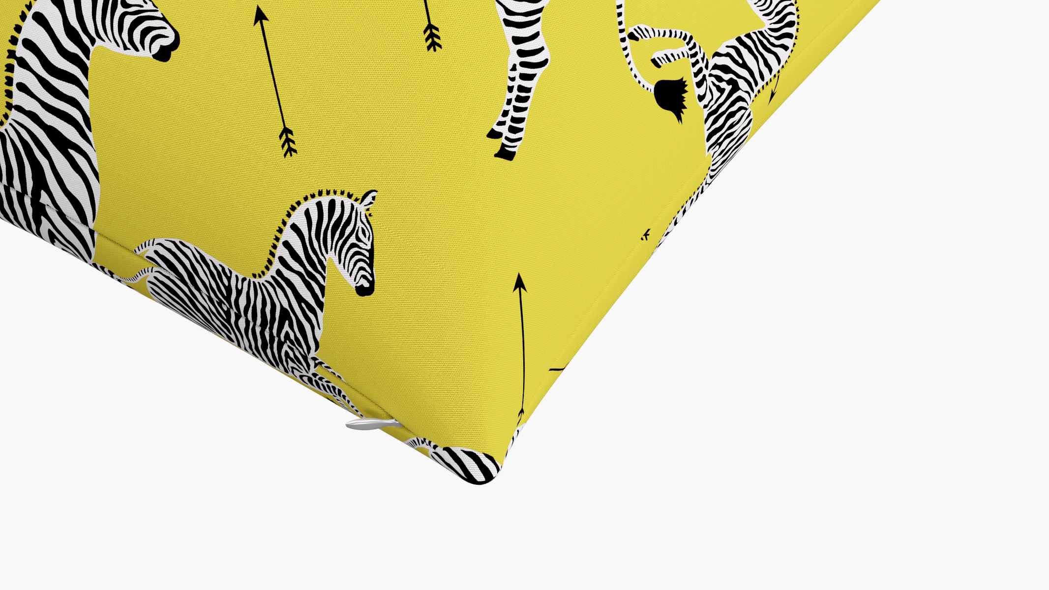Throw Pillow 22", Yellow Zebra, 22" x 22" - Image 1