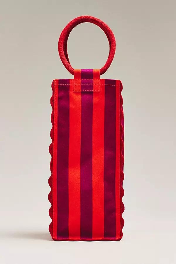 Ruffle Canvas Wine Tote Bag - Image 0