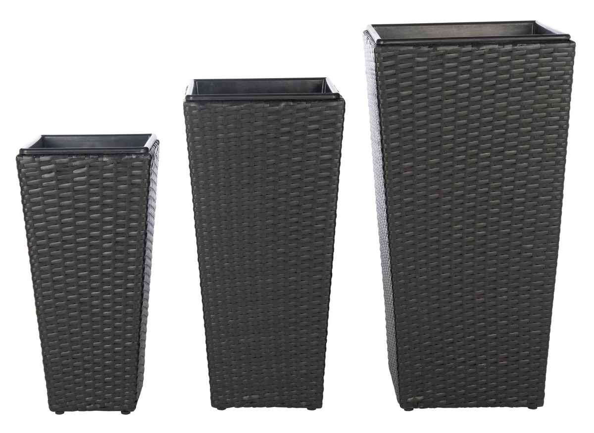 Lendson 3 Pc Flower Pot Set - Black - Safavieh - Image 6