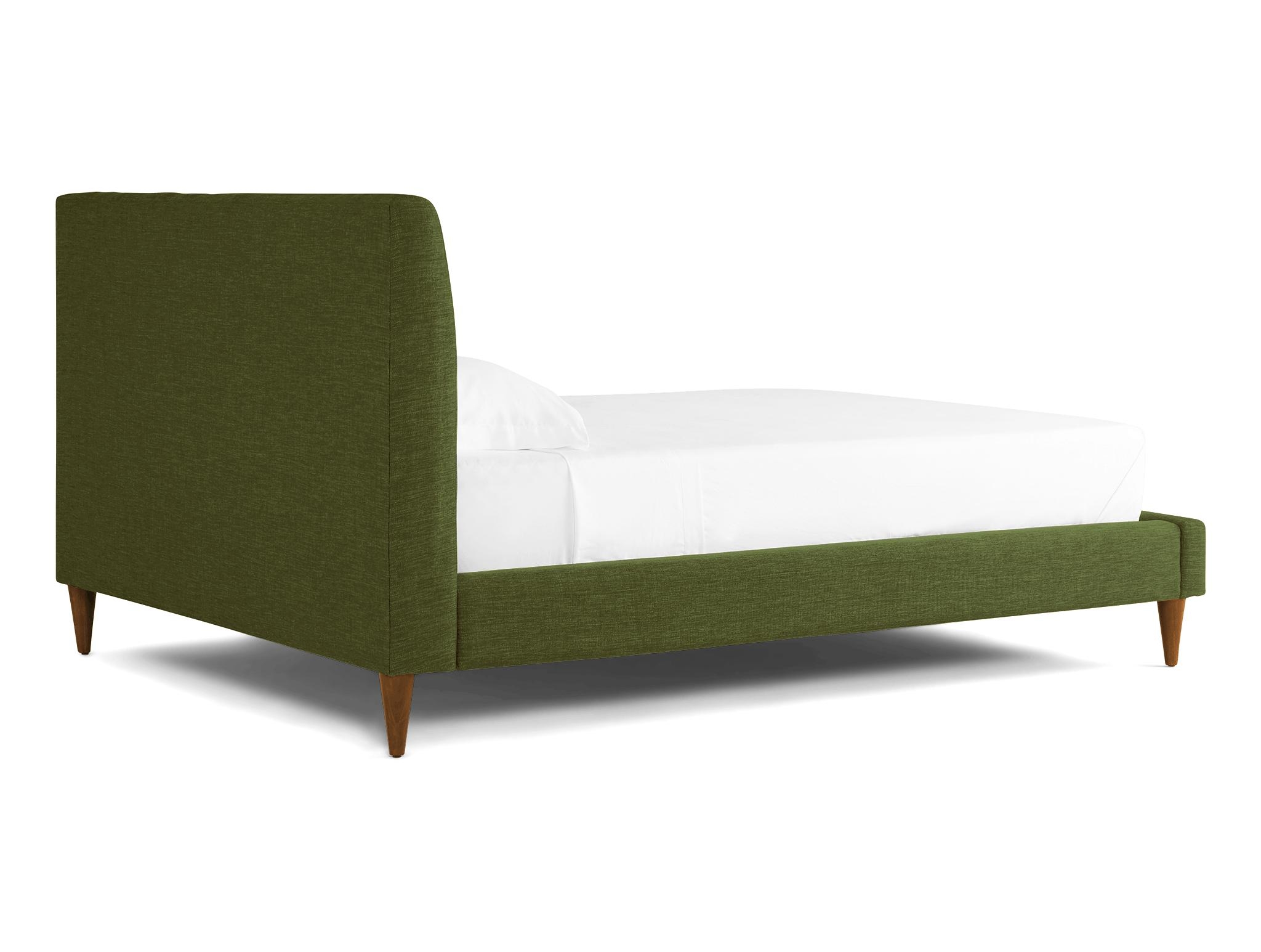 Green Eliot Mid Century Modern Bed - Royale Forest - Mocha - Queen - Image 3