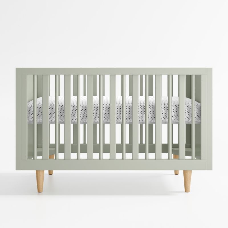 Finn Sage Green Wood Baby Crib - Image 7