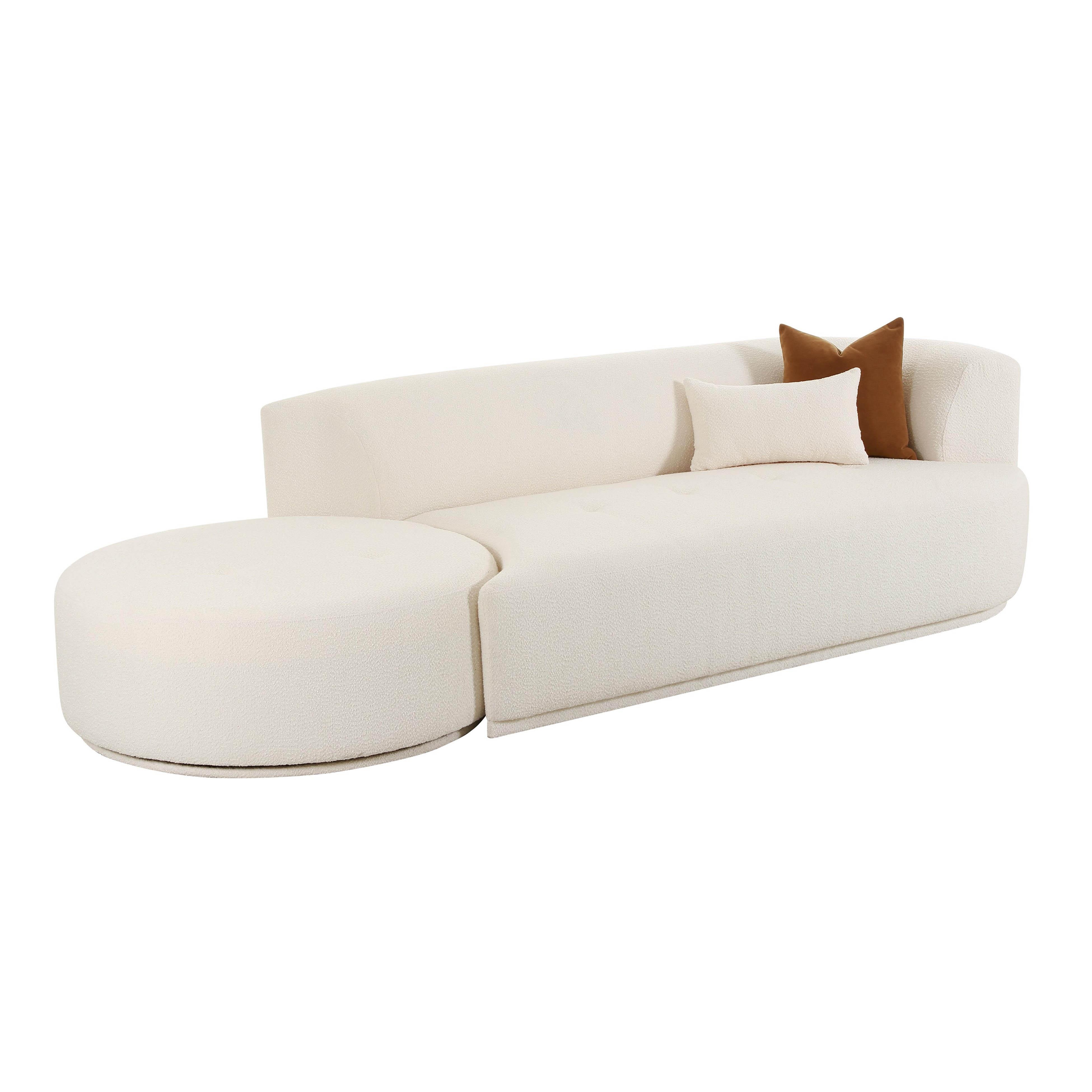 Fickle Cream Boucle 2-Piece Chaise Modular RAF Sofa - Image 0