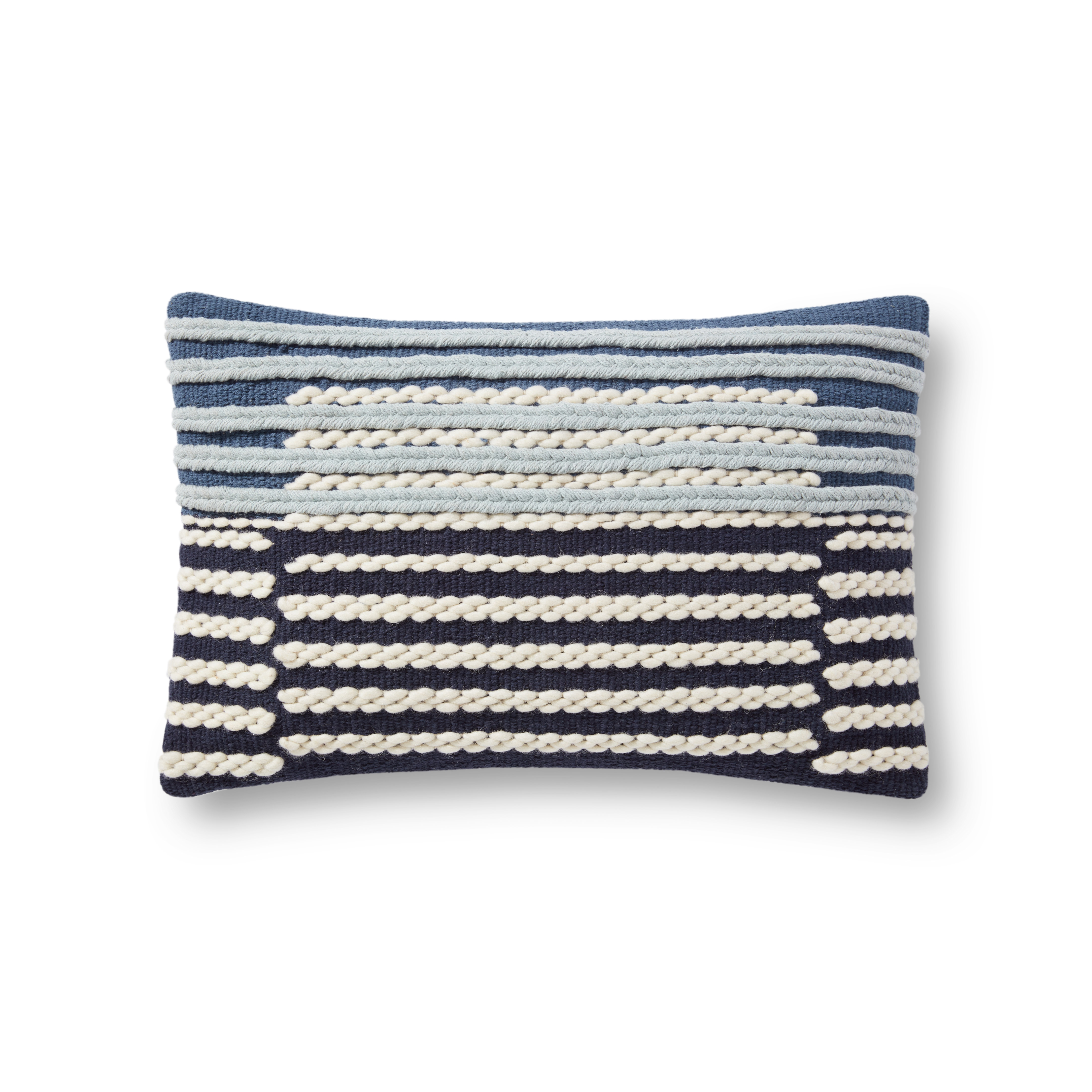 PILLOWS PED0017 INDIGO / WHITE 13" x 21" Cover Only - Image 0