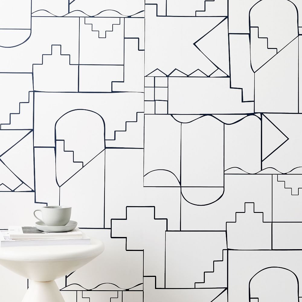 Labyrinth Wallpaper, WHITE - Image 0