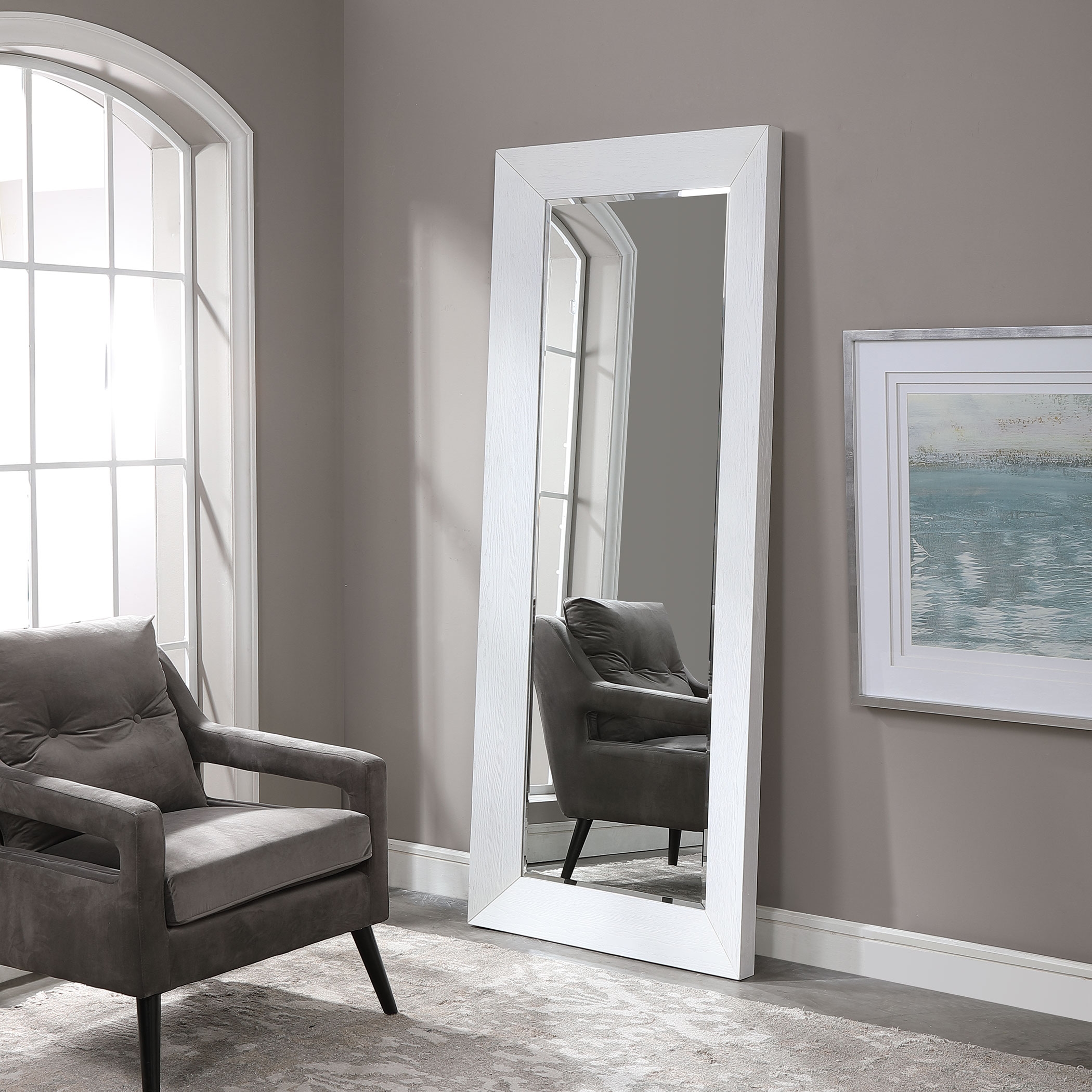 Tybee White Oak Leaner Mirror - Image 1