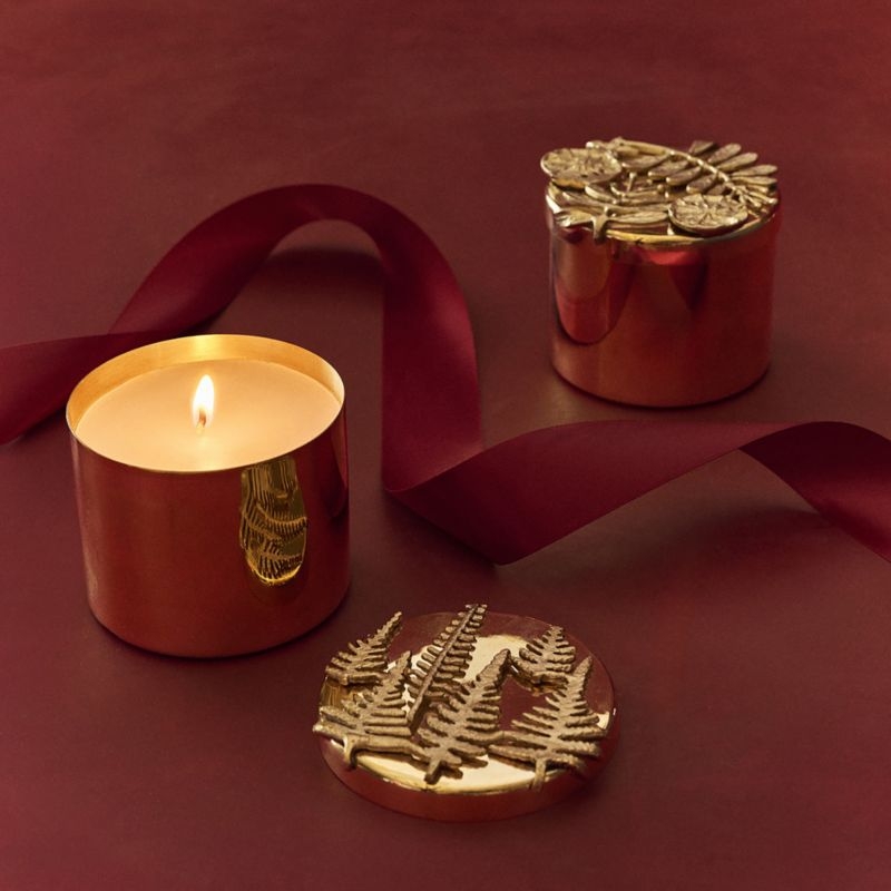 Oak + Grapefruit Scented Candle 14oz with Unlacquered Brass Lid - Image 1