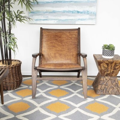 Farryn 26" W Top Grain Leather Lounge Chair - Image 0