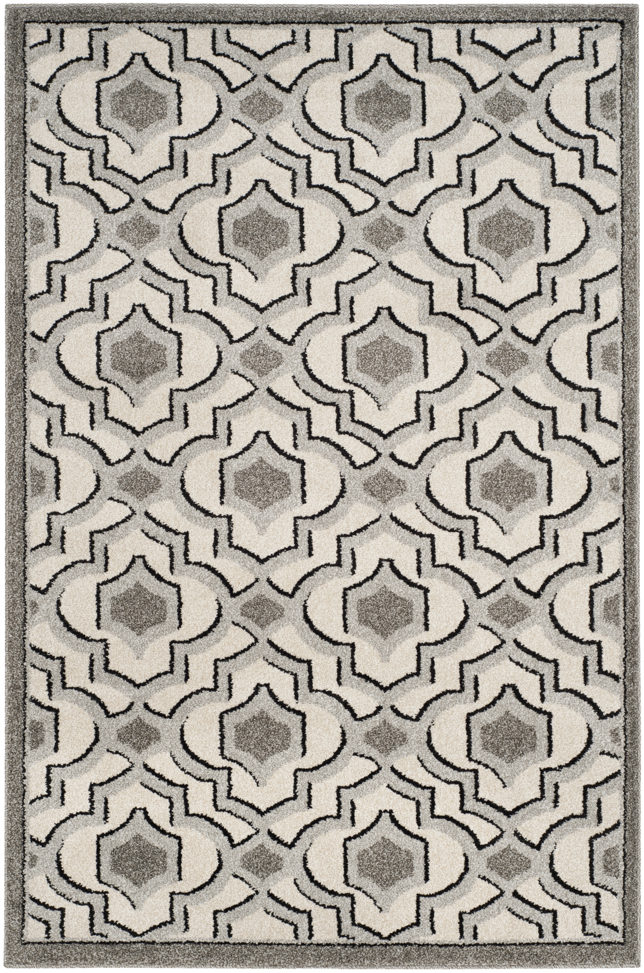 Arlo Home Indoor/Outdoor Woven Area Rug, AMT432E, Ivory/Grey,  4' X 6' - Image 0
