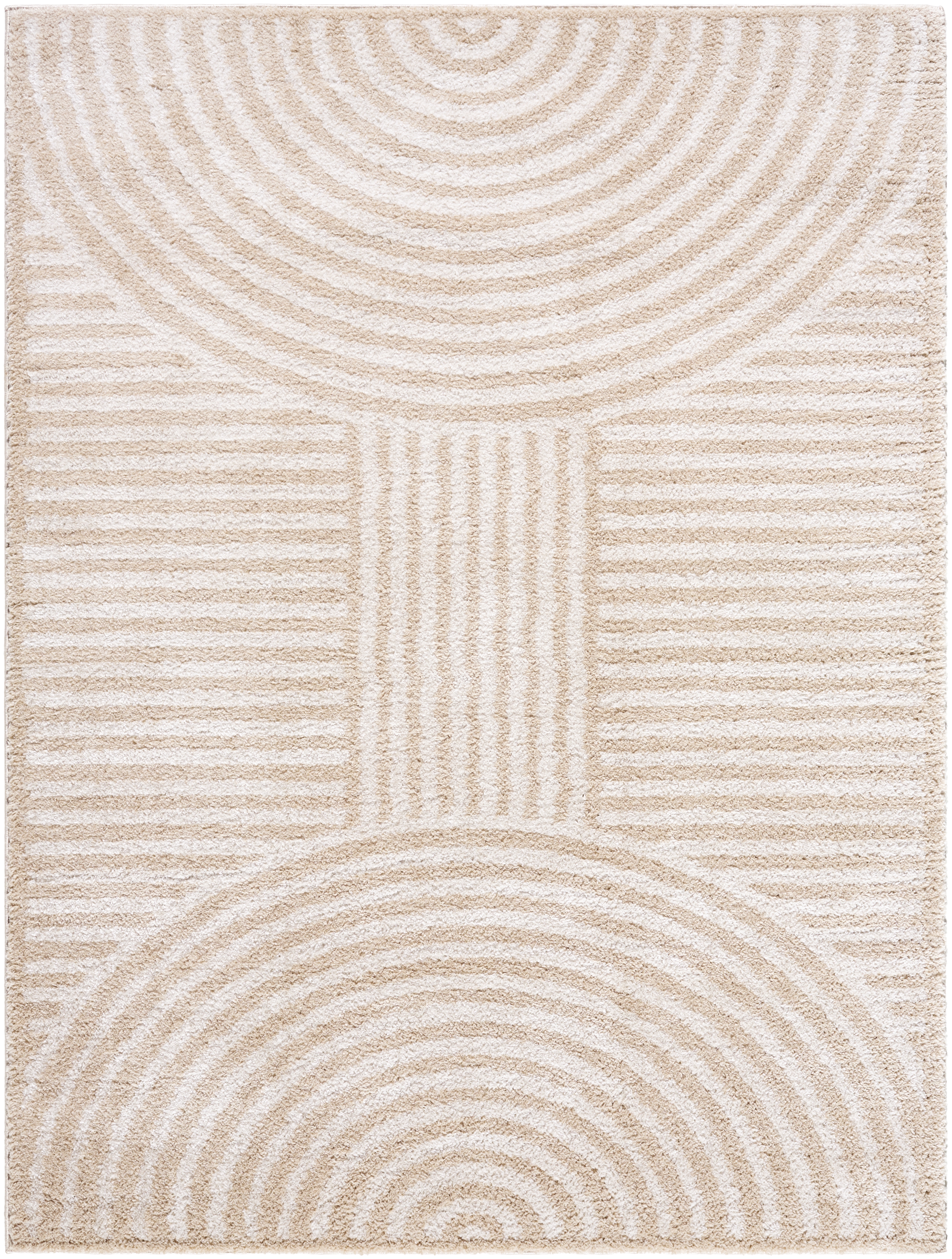 Fossay Shag Beige Indoor 7'10" x 10' Machine Woven Rug - Image 0