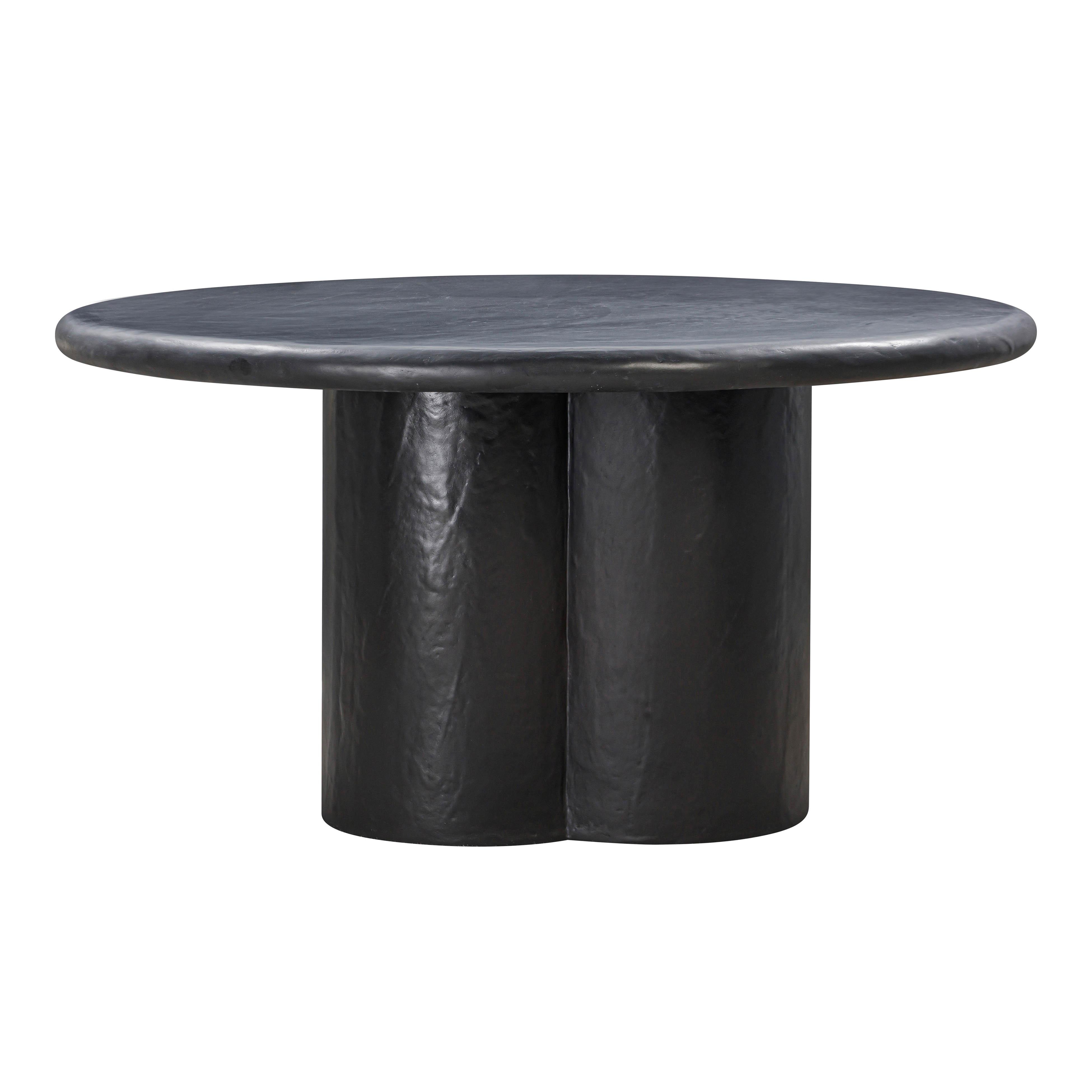 Elika Black Faux Plaster Round Dining Table - Image 2