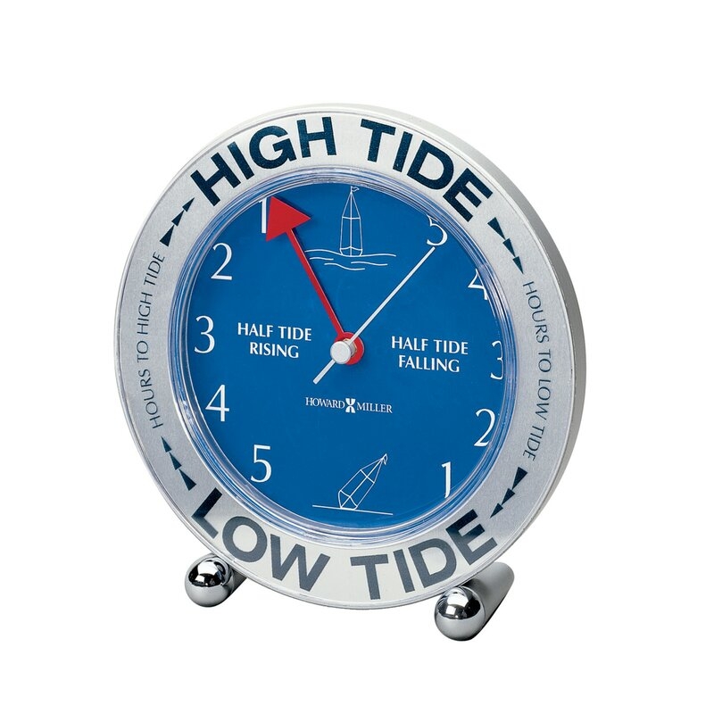 Howard Miller® Tidemate III Analog Quartz Tabletop Clock in Silver/Blue - Image 0