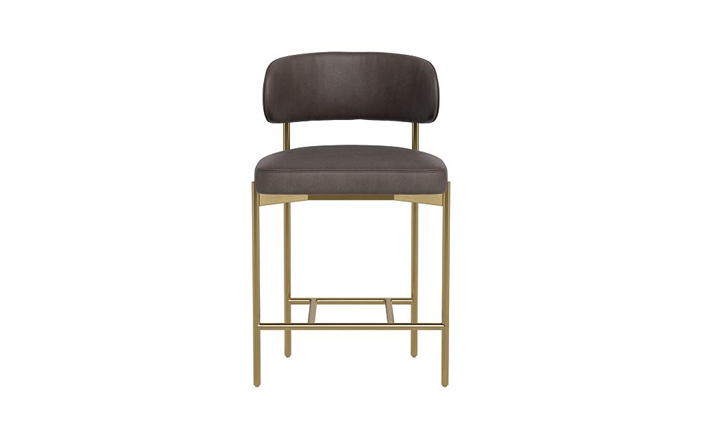 Hollis Leather Metal Framed Upholstered Counter Stool - Image 0