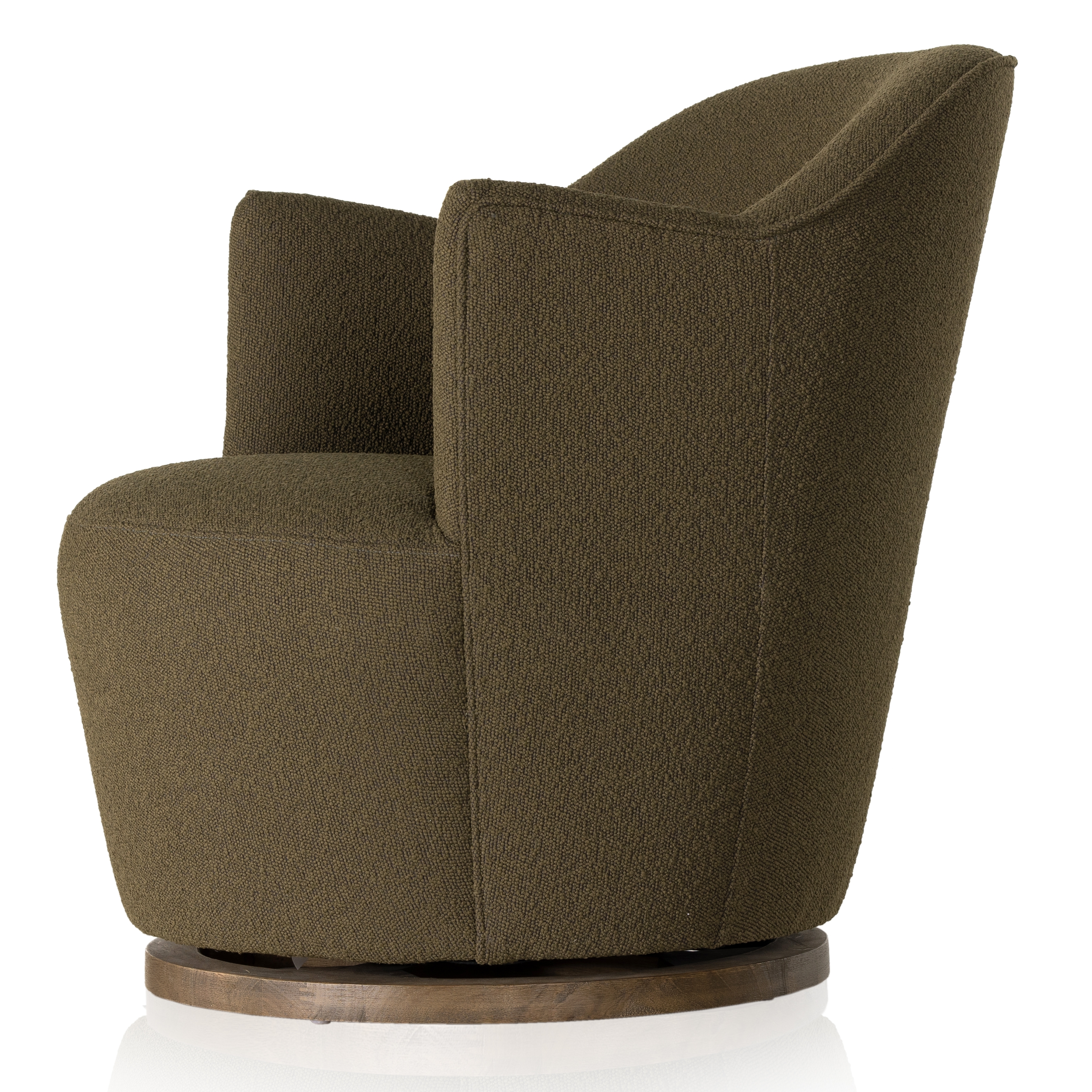 Aurora Swivel Chair - FIQA Boucle Olive - Image 3