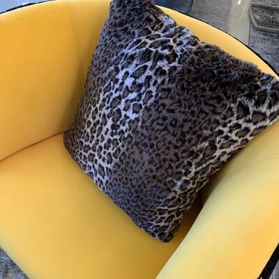Leopard Cheetah Jaguar Feline Animal Print Soft Cozy Fuzzy Faux Fur Throw Pillow / Positioner - Image 0