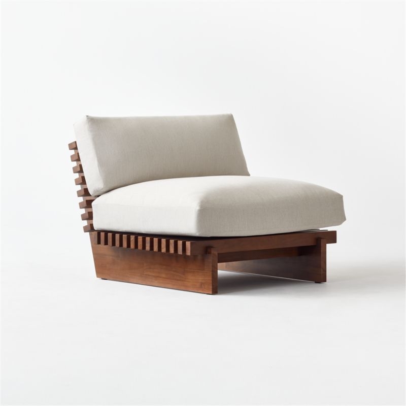 Taiko Stained Teak Outdoor Lounge Chair with Sunbrella® Cushions - Image 2
