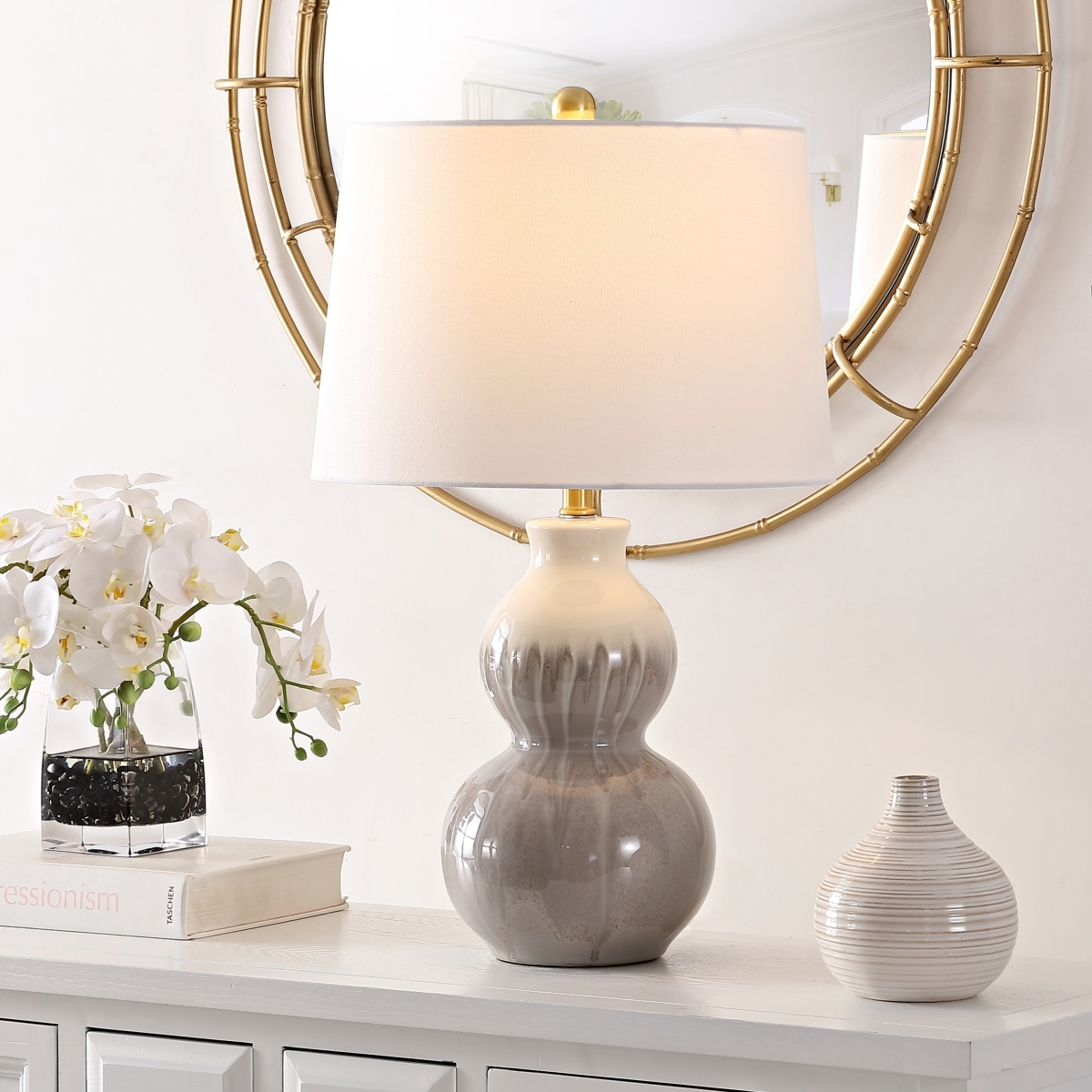 Kenzo 24.5" Table Lamp - Ivory/Grey - Safavieh - Image 3