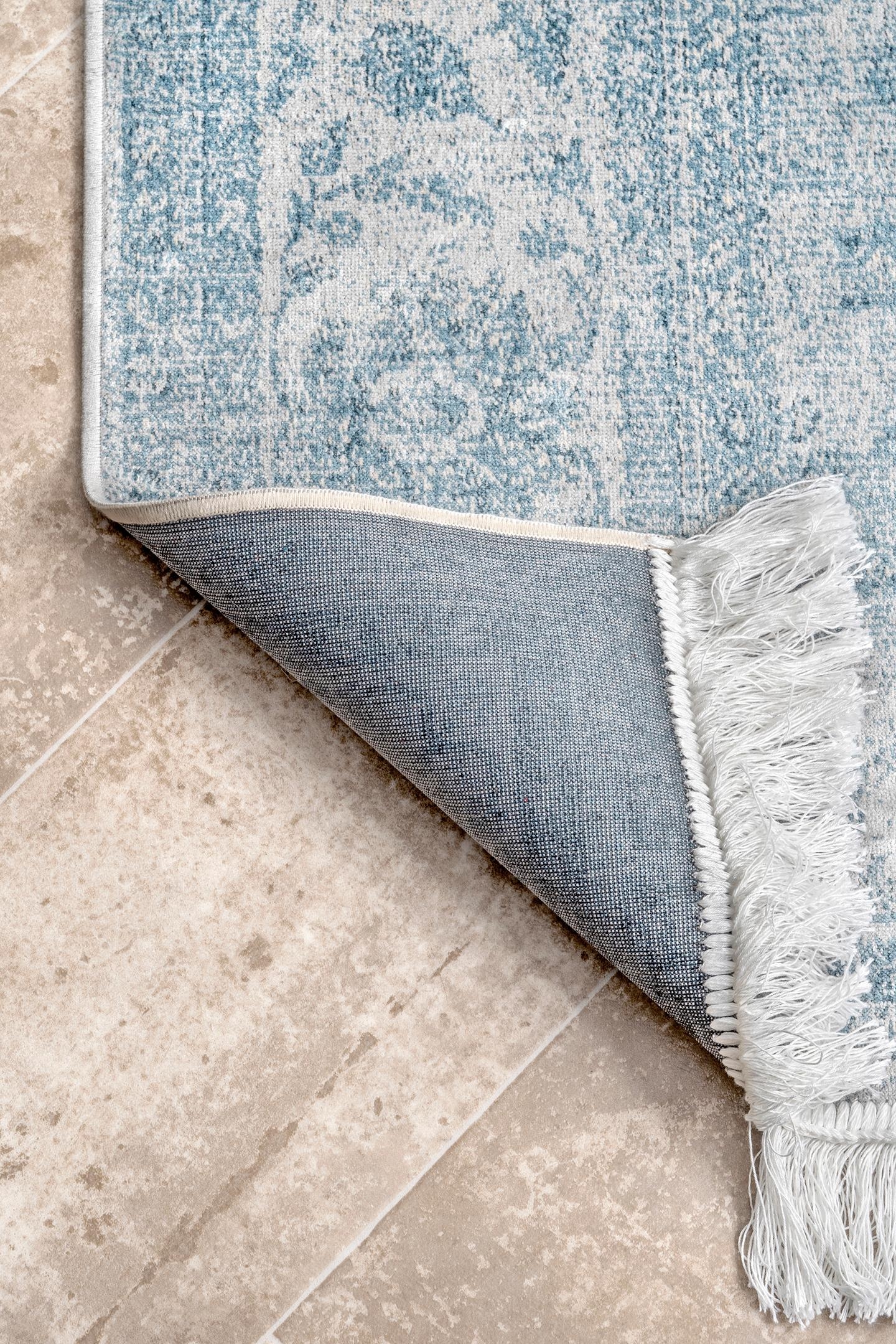 Vintage Floral Elyse Fringe Rug Area Rug - Image 3