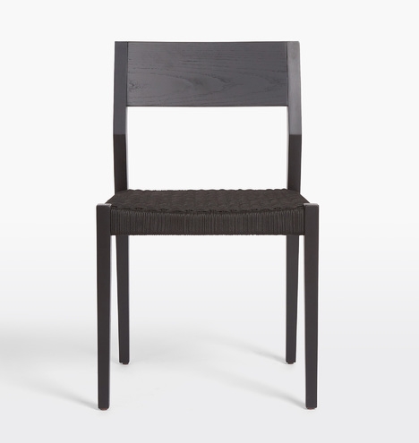 Bayley Black Ash Side Chair with Woven Black Rope Seat - Image 1