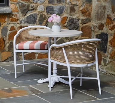 Berengar Dining Armchair Cushion, Sunbrella(R) - Outdoor Linen; Dove - Image 5