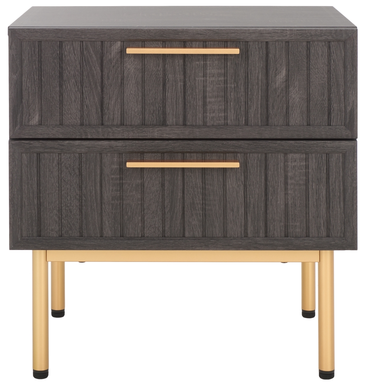Axelle 2 Drawer Nightstand - Distressed Black / Gold - Safavieh - Image 0