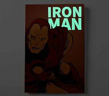 Marvel Super Heroes Glow In the Dark Art, Iron Man - Image 1
