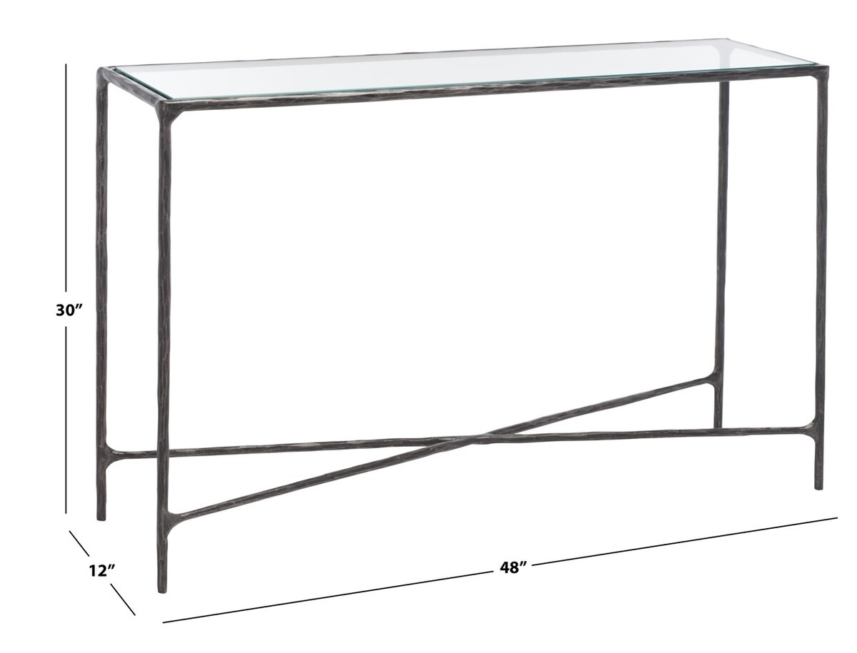 Jessa Forged Metal Rectangle Console Table - Black - Image 7