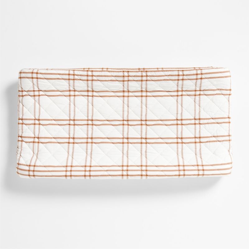 Stax Brown Organic Cotton Baby Changing Pad Cover - Image 1