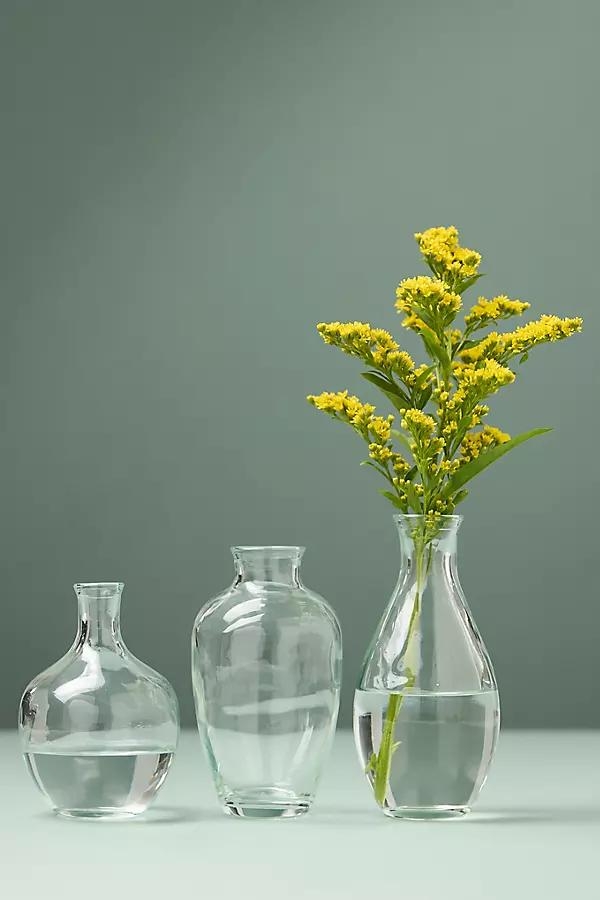 Clear Glass Bud Vases, Set of 3 - Image 0