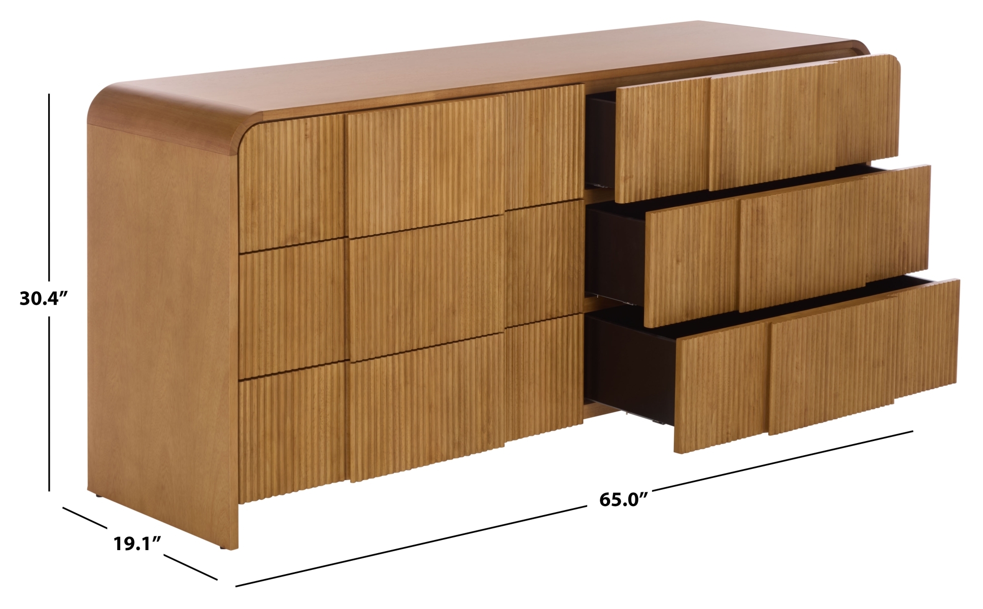 Vitale Reeded Wood Dresser - Natural - Image 8