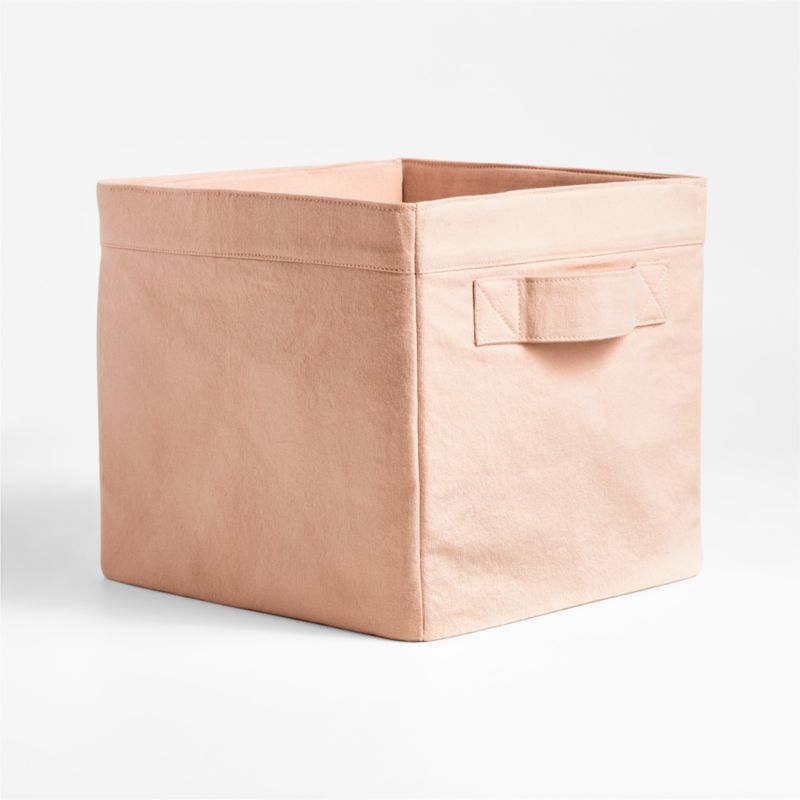 Elegant Pink Cotton Storage Shelf Bin - Image 4