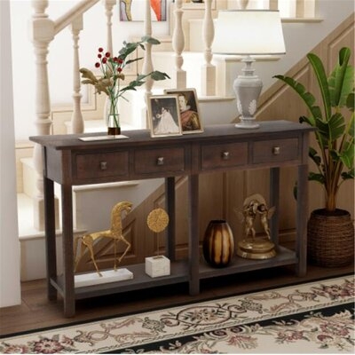 White Rustic Brushed Texture Entryway Table - Image 0