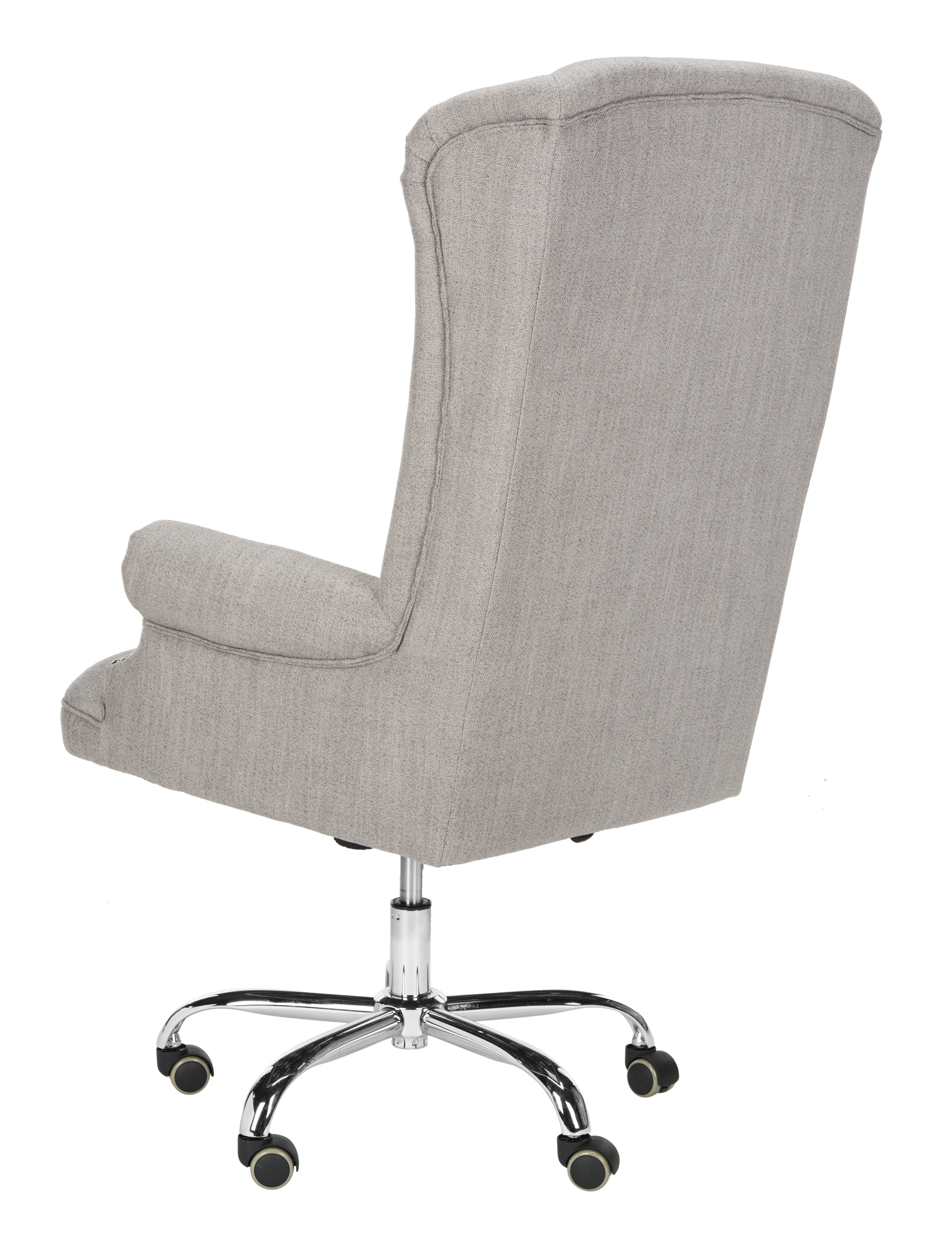 Ian Linen Chrome Leg Swivel Office Chair - Grey/Chrome - Safavieh - Image 4