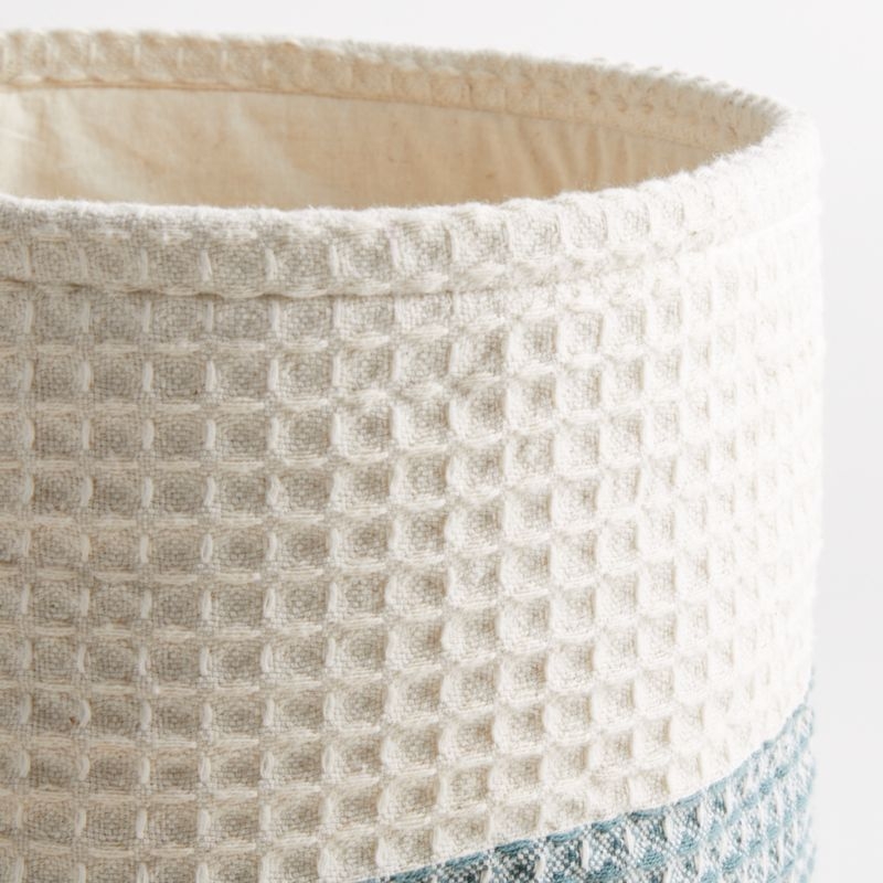 Zyra Grey/Yellow Striped Storage Bin - Image 3