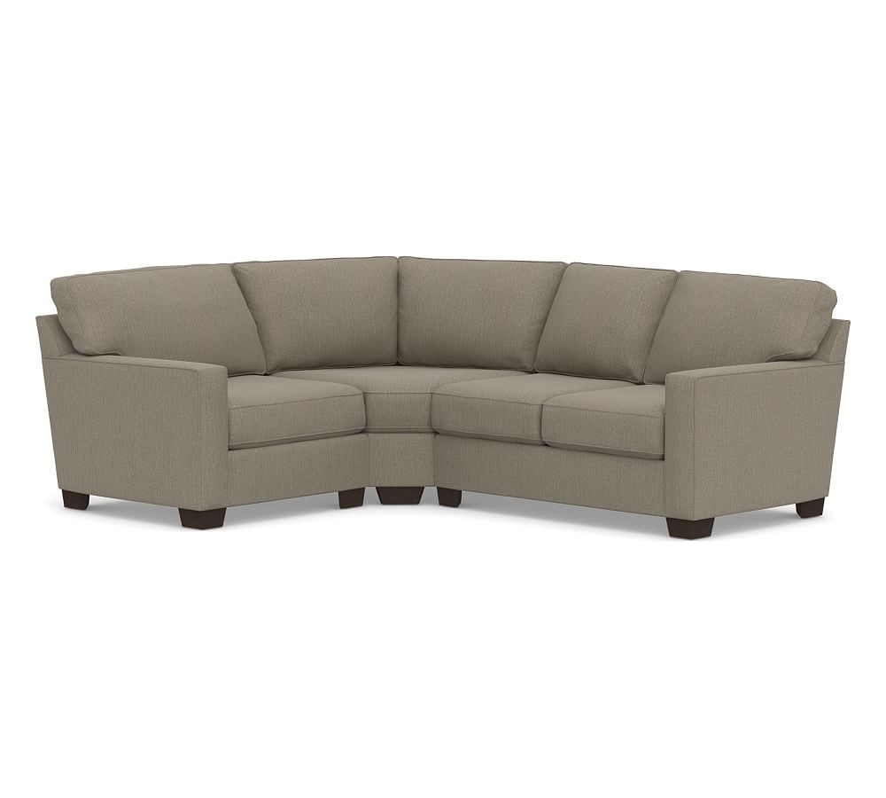 Buchanan Square Arm Upholstered Right Arm 3-Piece Wedge Sectional, Polyester Wrapped Cushions, Chenille Basketweave Taupe - Image 0