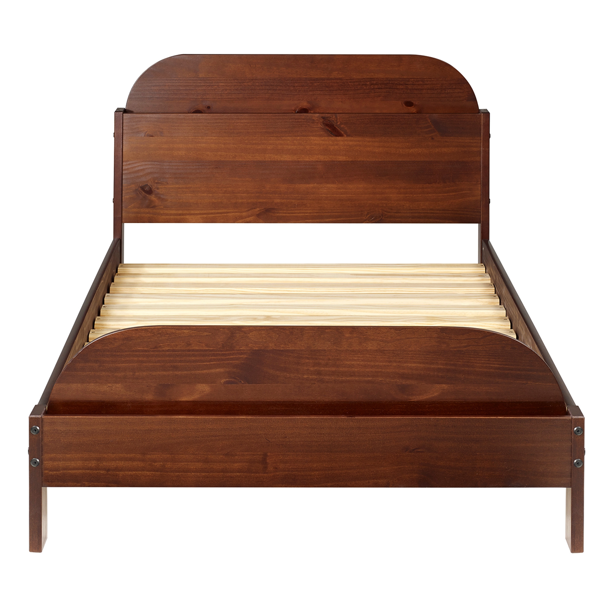 Naples Solid Wood Twin Bookcase Bed - Walnut - Image 1