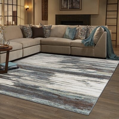 Ernie Abstract Blue/Brown Area Rug - Image 0