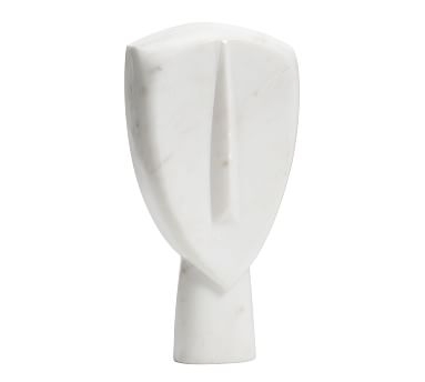 Marble Face Decorative Object, White, Small - Image 0