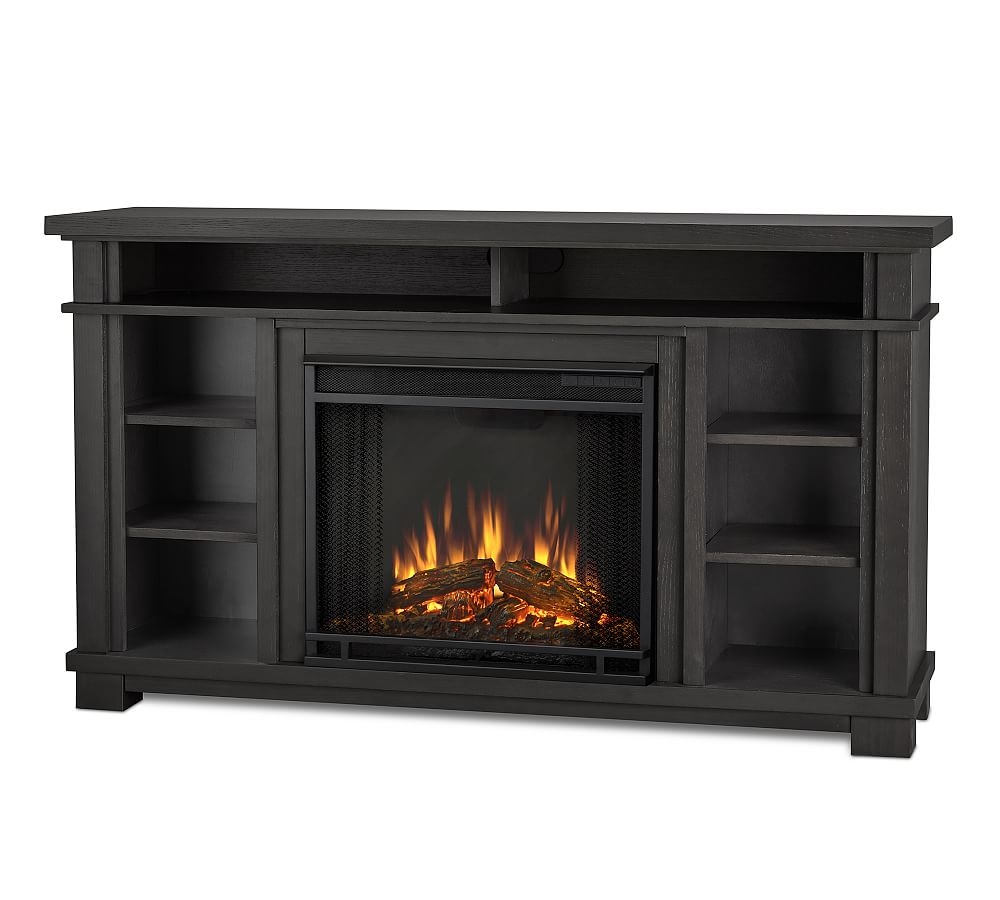 Felicia Electric Fireplace Media Cabinet, Gray - Image 0